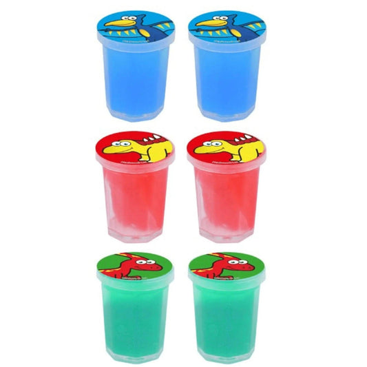 6 Pack Of Dinosaur Mini Slime Tubs - PoundToys