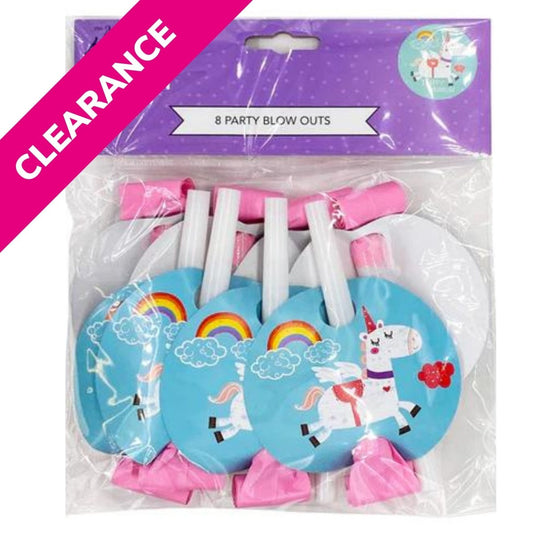 8 Unicorn Party Blow Outs - PoundToys