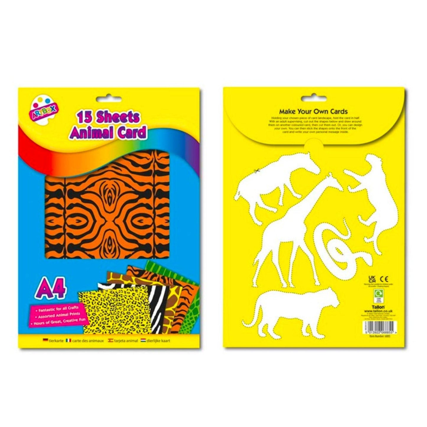 A4 Animal Card Sheets (15 Assorted Designs) - PoundToys