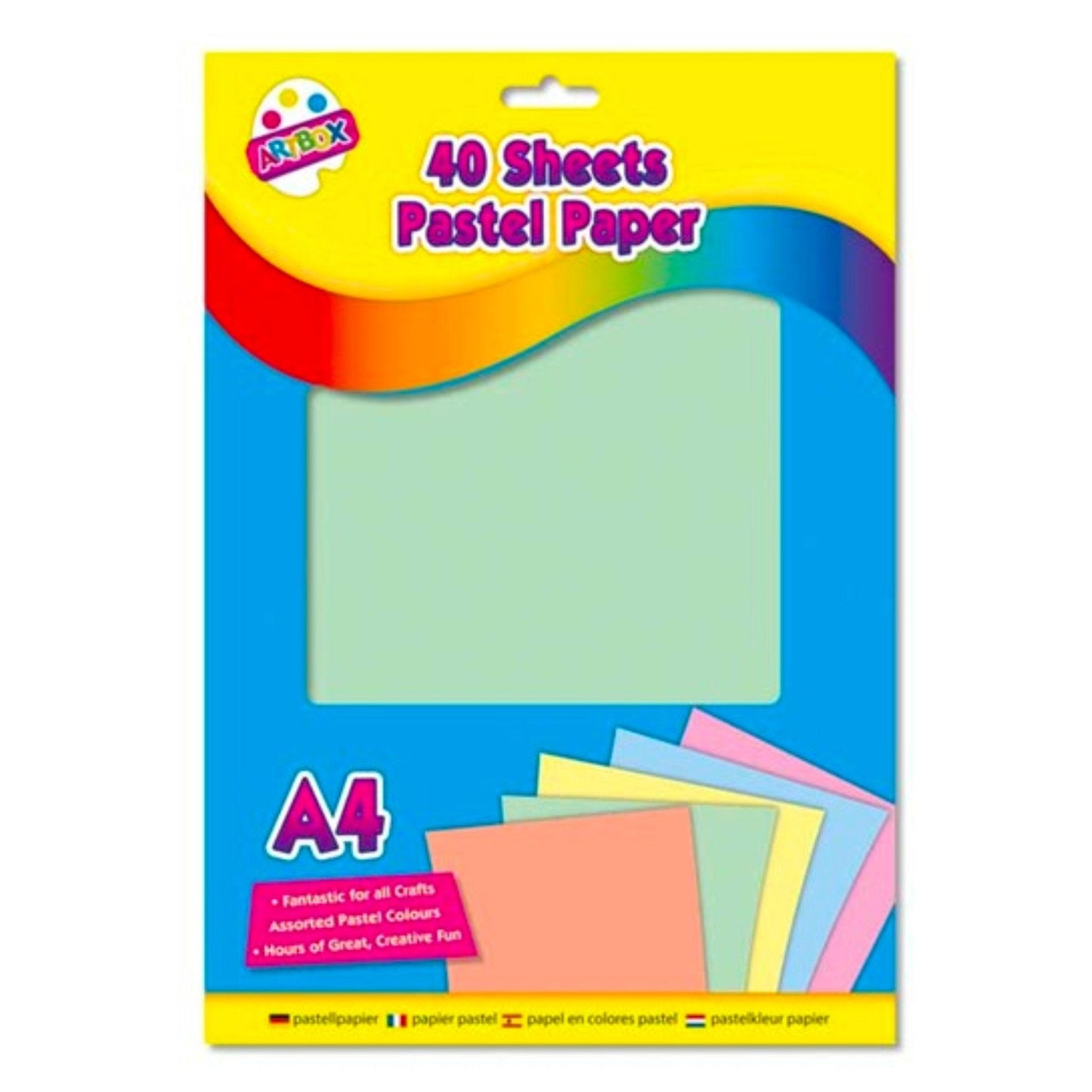 A4 Pastel Paper Sheets (40 Assorted Colours) - PoundToys