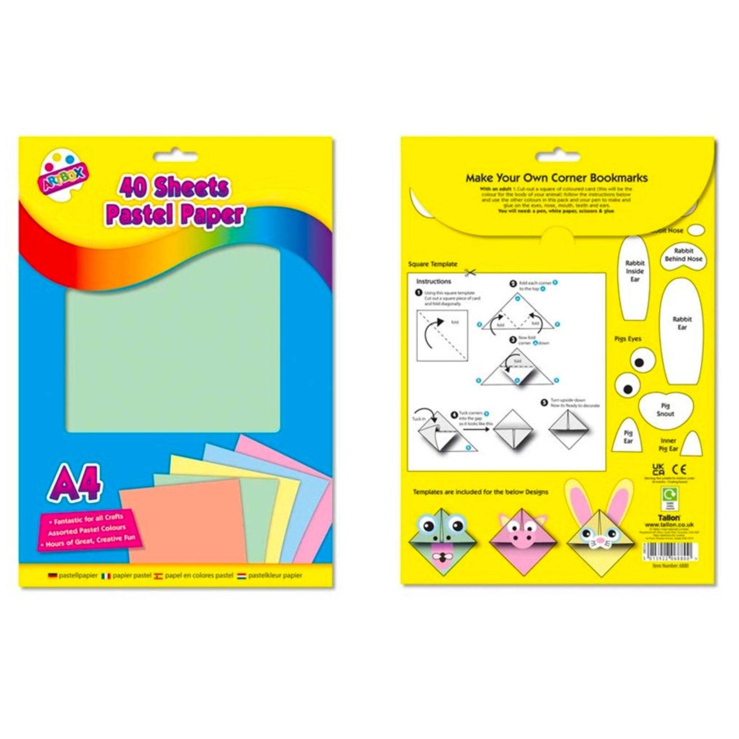 A4 Pastel Paper Sheets (40 Assorted Colours) - PoundToys