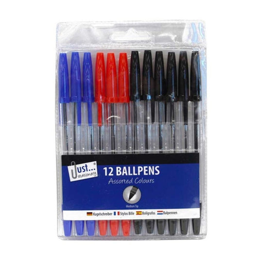 Ballpoint Pens Set (12 Assorted) - PoundToys