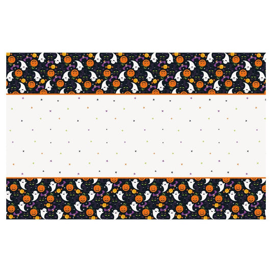 Cat & Pumpkin Rectangular Plastic Table Cover 54" x 84" - PoundToys