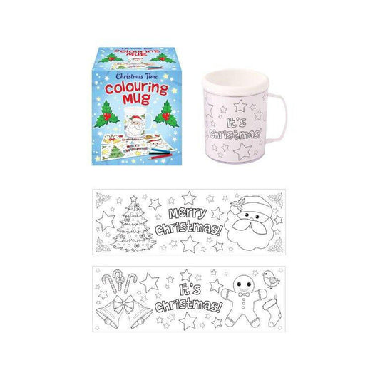 Christmas Colouring Mug with 2 Assorted Designs - PoundToys