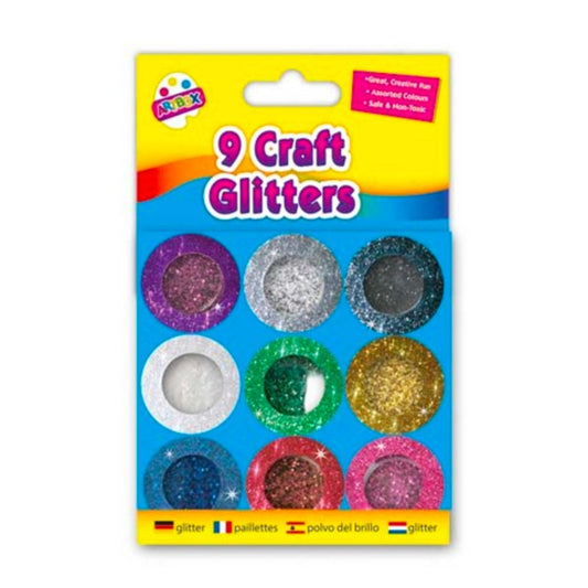 Craft Glitter Pots (9 Assorted) - PoundToys