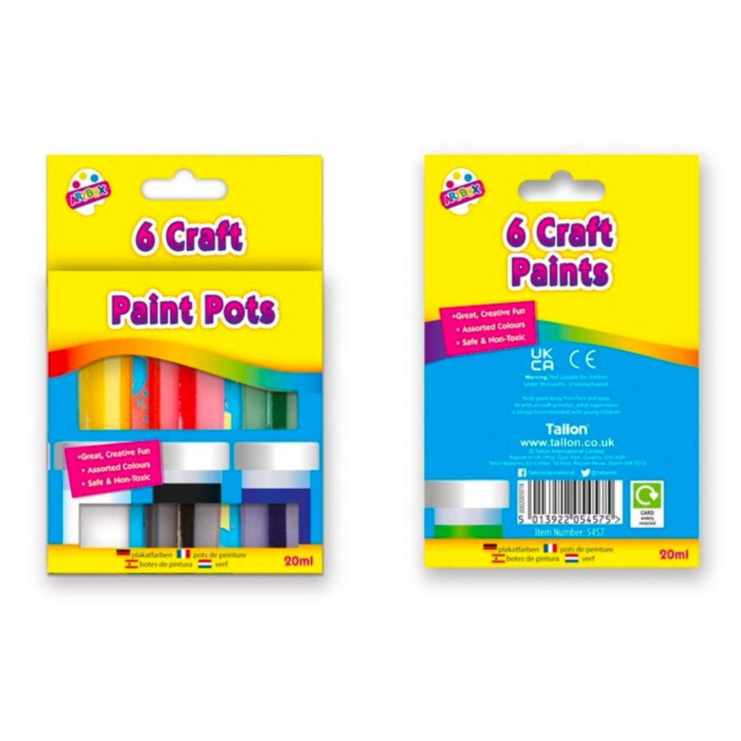 Craft Paints (6 Assorted) - PoundToys