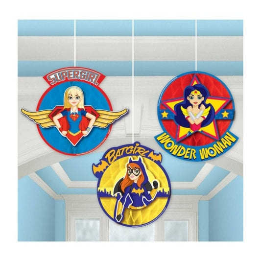 DC Superhero Girls Honeycomb Decorations - PoundToys