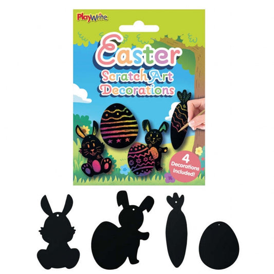 Easter Scratch Art Decorations 4pk - PoundToys