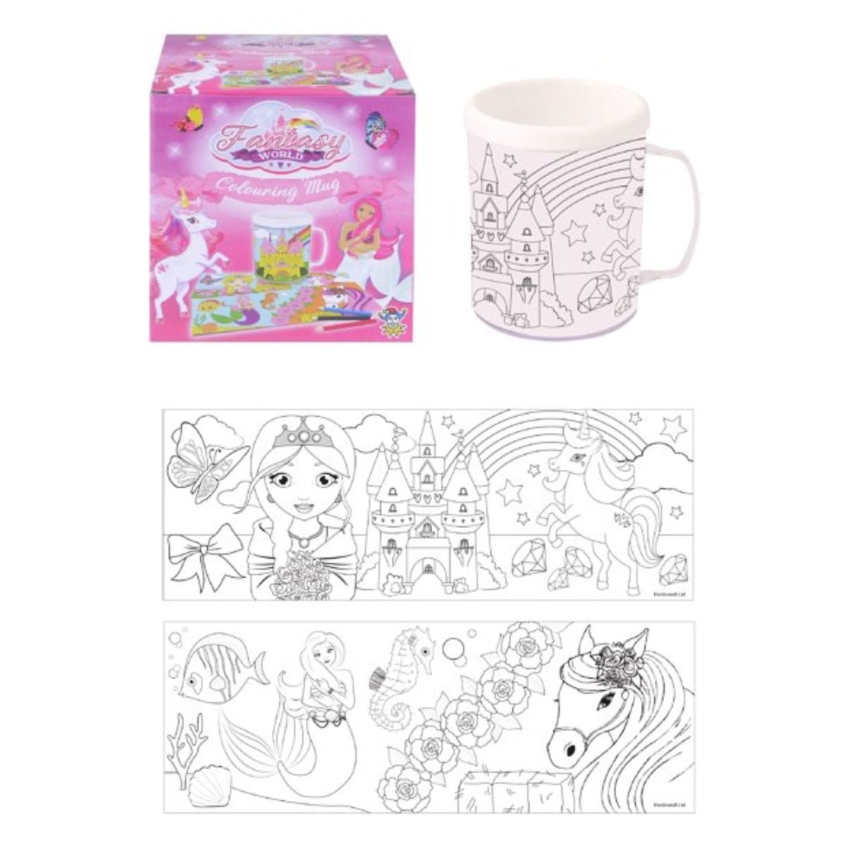 Fantasy World Colouring Mug with 2 Assorted Designs - PoundToys