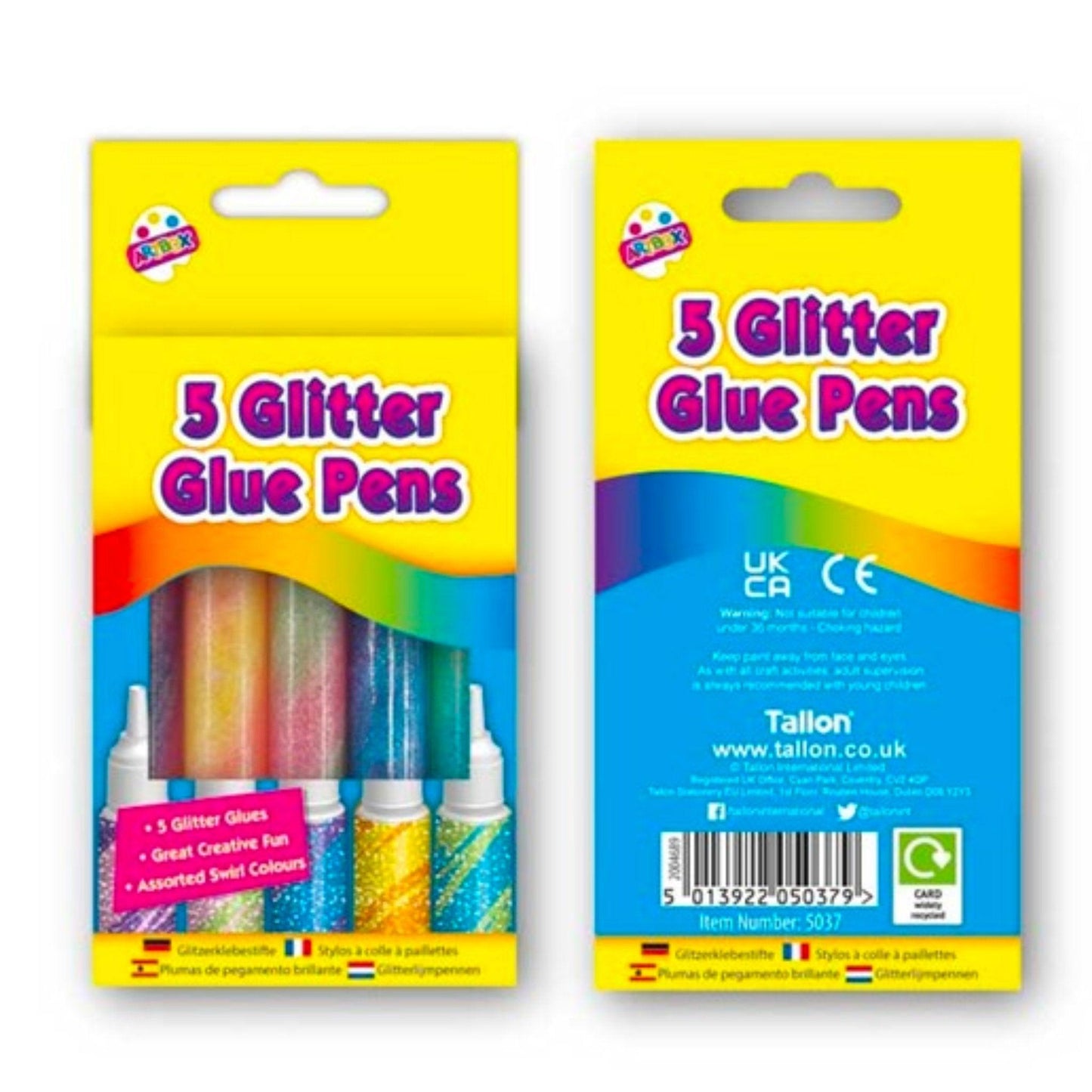 Glitter Glue Pens (5 Assorted) - PoundToys