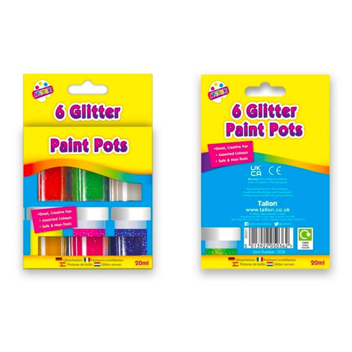 Glitter Paints (6 Assorted) - PoundToys