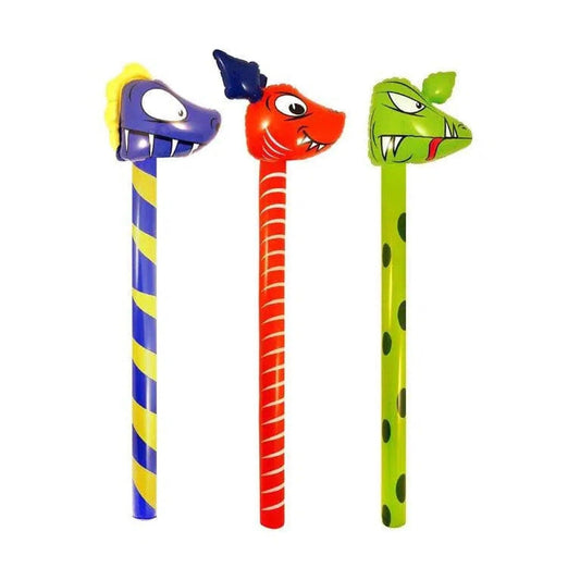Inflatable Dinosaur Stick 3 Assorted Designs (118cm) - PoundToys