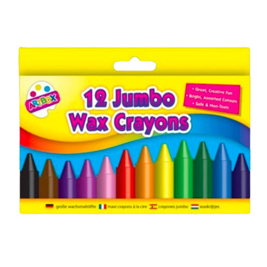 Jumbo Wax Crayons (12 Assorted) - PoundToys