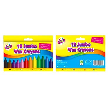 Jumbo Wax Crayons (12 Assorted) - PoundToys