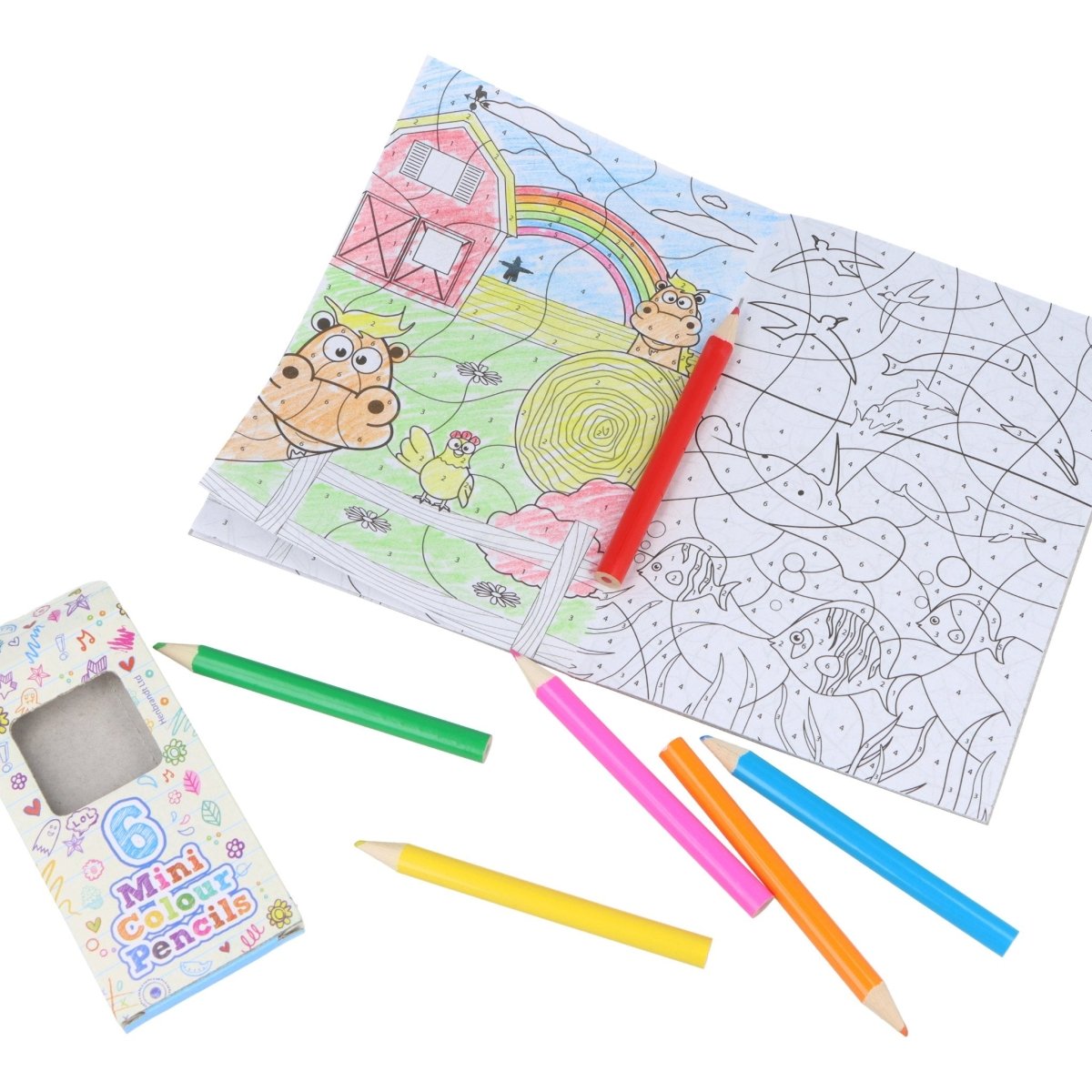 Mini Animal Colour-By-Numbers Colouring Book - PoundToys