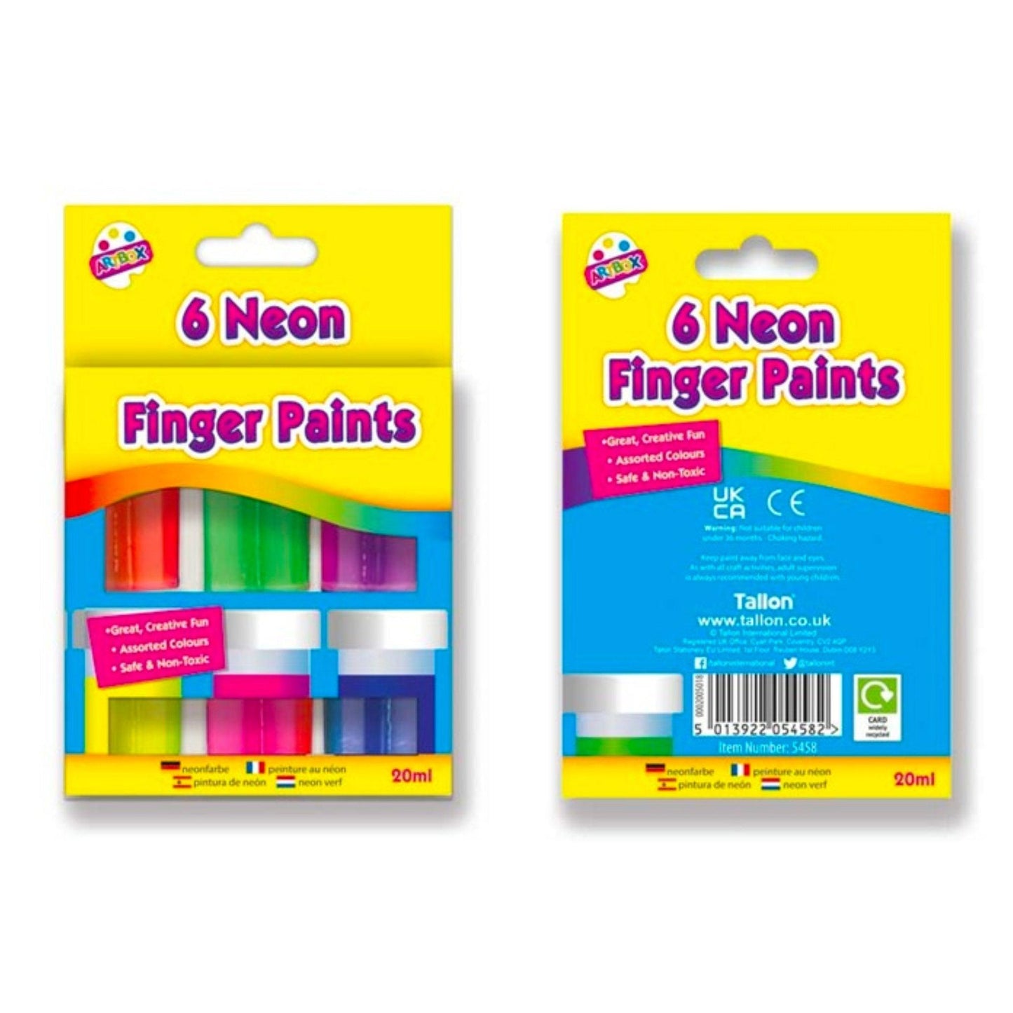 Neon Finger Paints (6 Assorted) - PoundToys