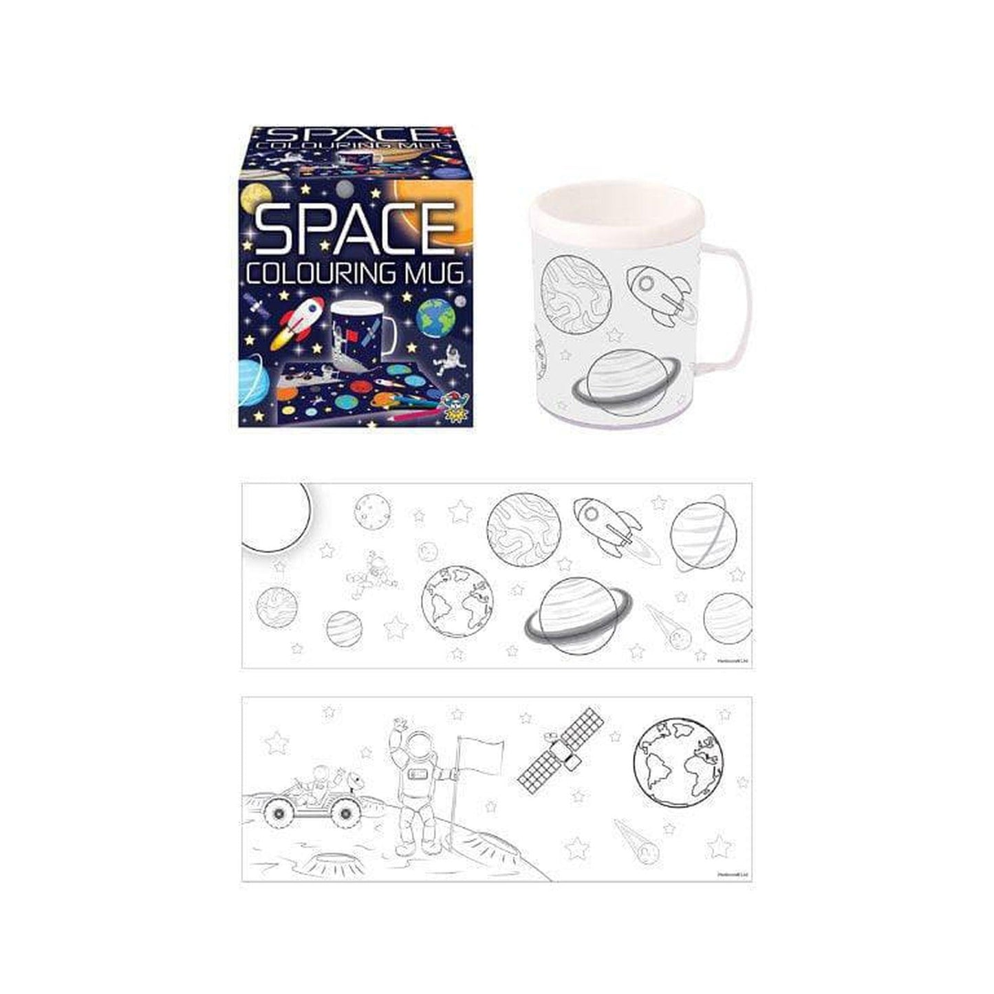 Space Colouring Mug with 2 Assorted Designs - PoundToys