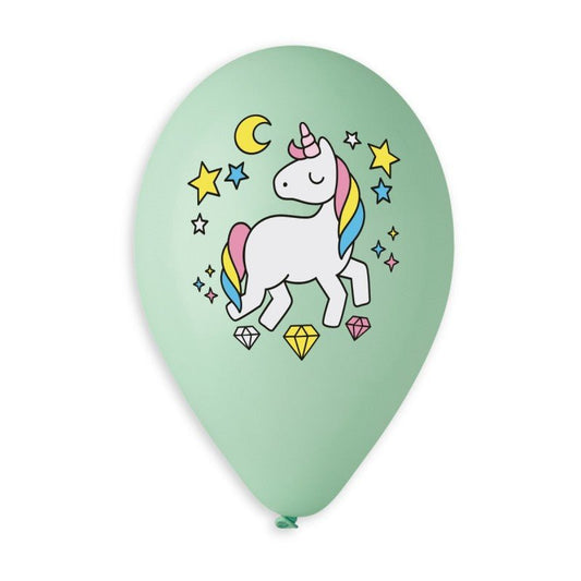 Sweet Unicorn 13" Pastel Green Round Balloon - PoundToys