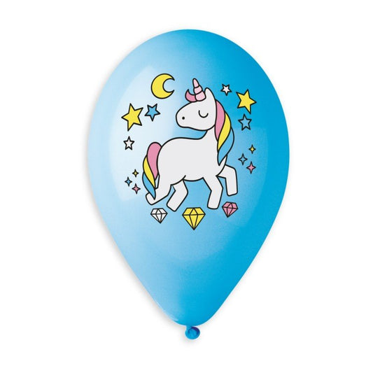 Sweet Unicorn Pastel Blue 13" Round Balloon - PoundToys