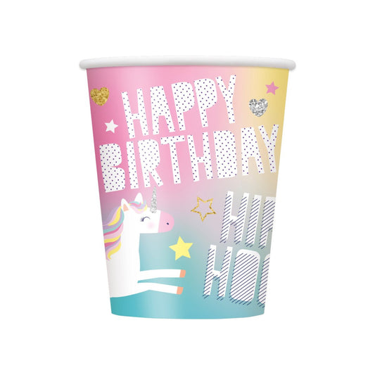 Unicorn 9oz Paper Cups 8pk - PoundToys