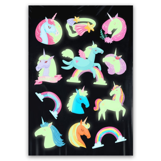 Unicorn Glow in the Dark Tattoo Sheet - PoundToys