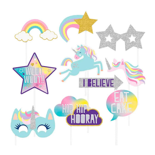 Unicorn Photo Props 10pc - PoundToys