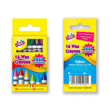 Wax Crayons Set With Sharpener (16 Assorted) - PoundToys