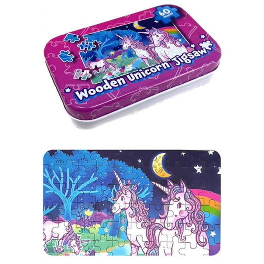 Wooden 60 pc Unicorn Jigsaw in Tin - PoundToys