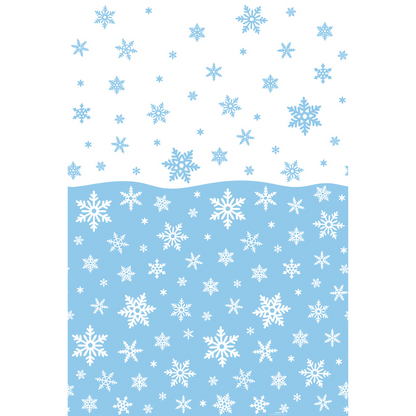 Christmas Snowflakes Plastic Tablecover 54" x 84"