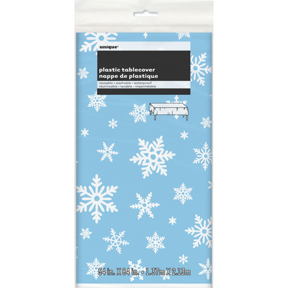 Christmas Snowflakes Plastic Tablecover 54" x 84"