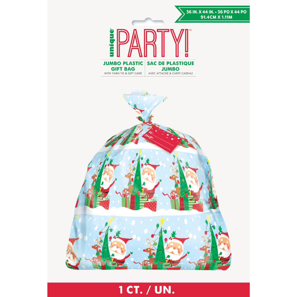 Colorful Santa Jumbo Gift Bag