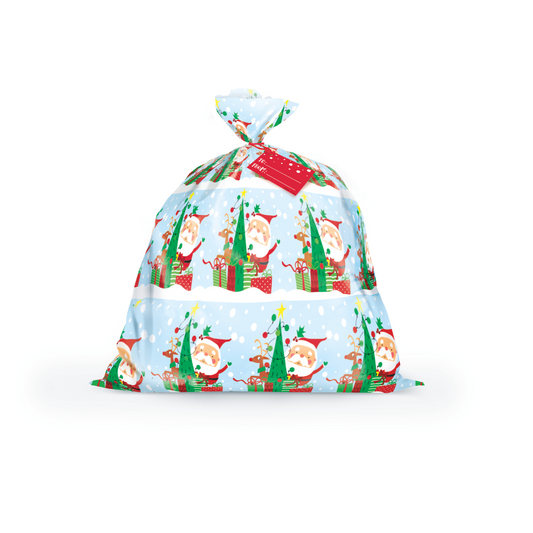 Colorful Santa Jumbo Gift Bag