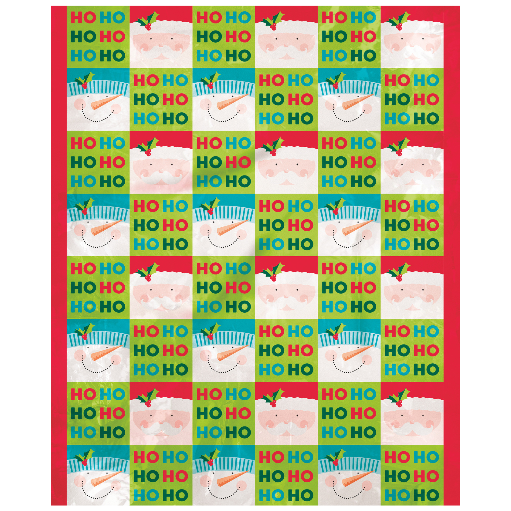 Holly Santa Jumbo Plastic Gift Bag