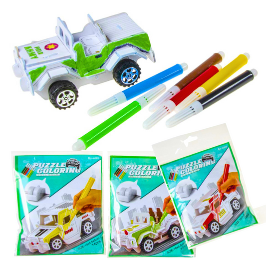 Build & Colour your own 3D Car With 6 Felt Pens