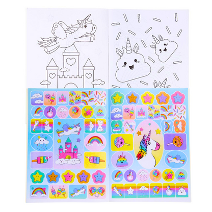 Unicorn Colouring Book With Stickers A4