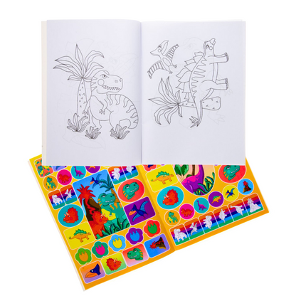 Dinosaur Colouring Book With Stickers A4