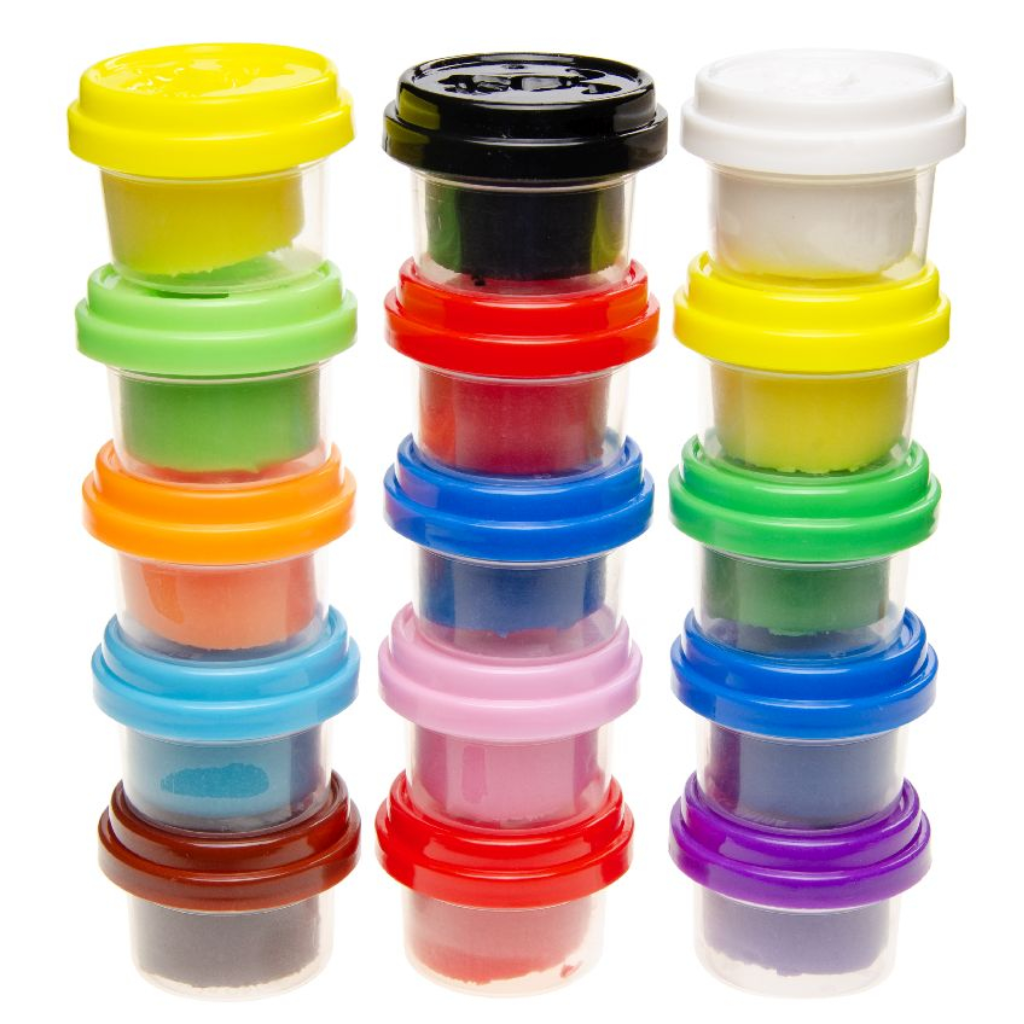 15 Tubs Of Fun Dough With Shaped Lids