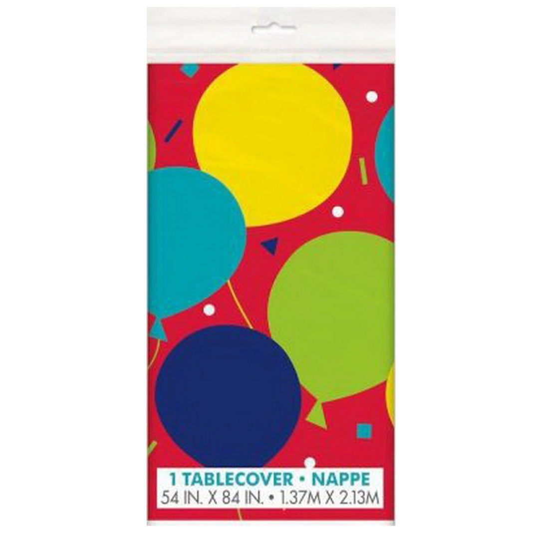 Birthday Balloons Table Cover 54in x 84in - PoundToys