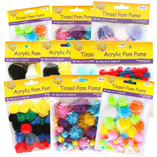 Bumper Craft Pom Poms 10 Packs - PoundToys