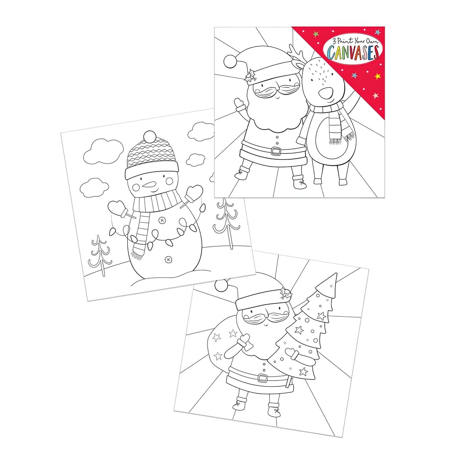 Christmas Paint Your Own Canvas 3 Pack - PoundToys