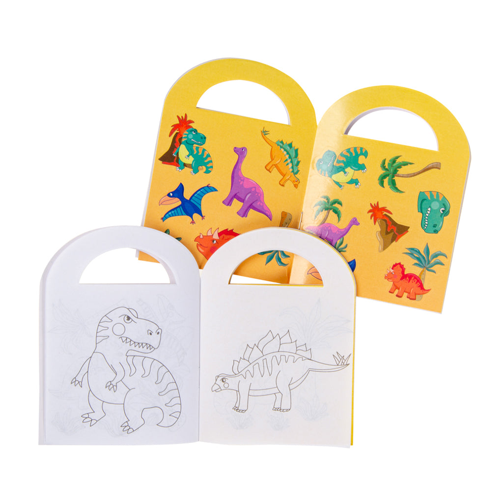 Dinosaur Colouring Book With Stickers 13 x 9.5cm - PoundToys