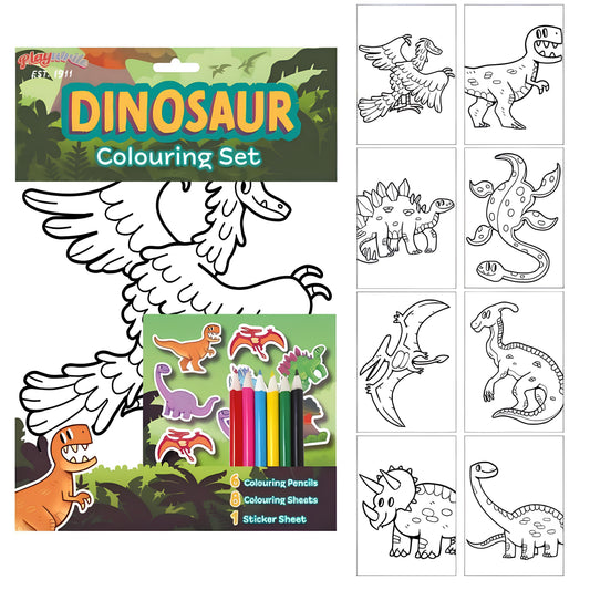 Dinosaur Colouring Set 29.5 x 22cm - PoundToys