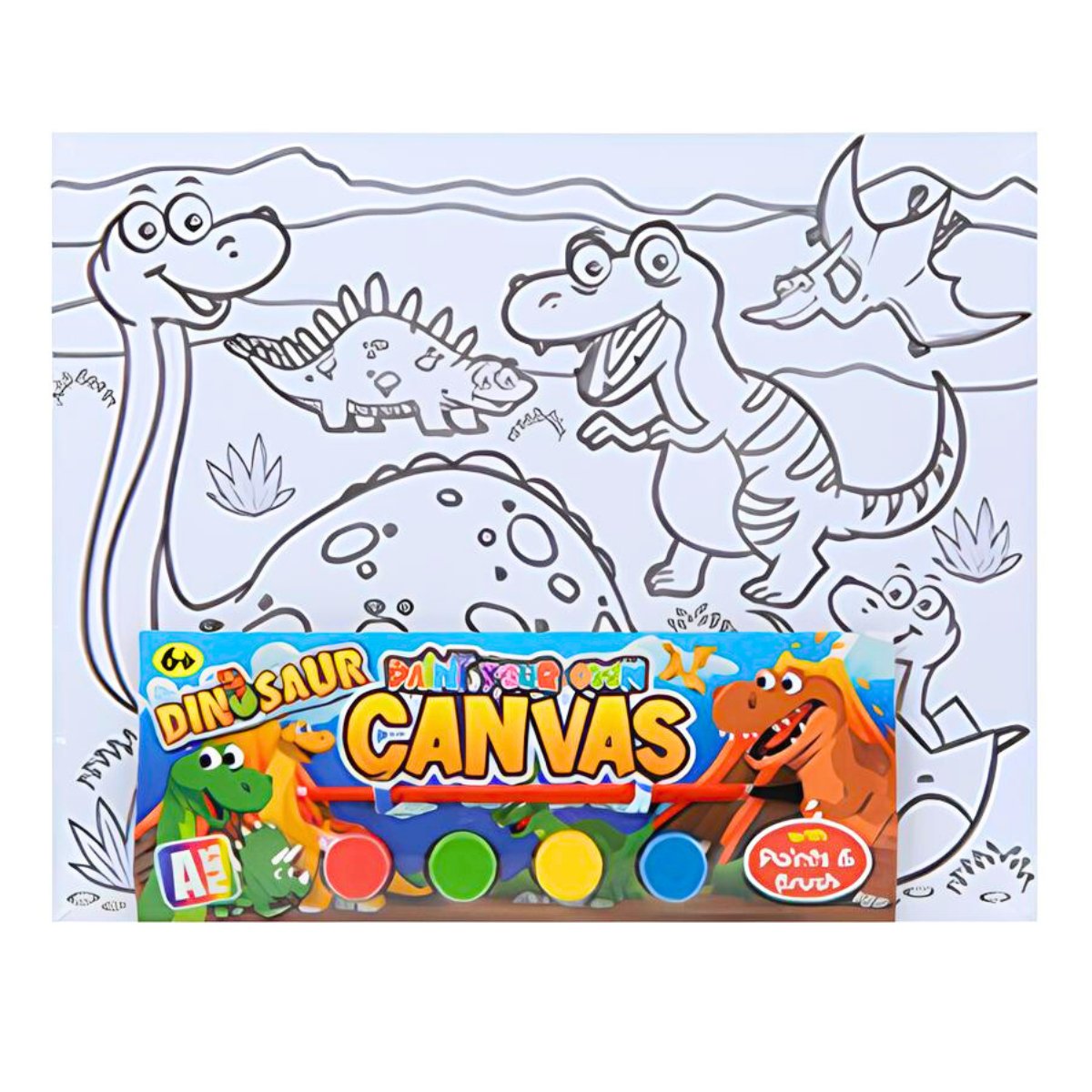 Dinosaur Paint Your Own Canvas - Kids Party Craft