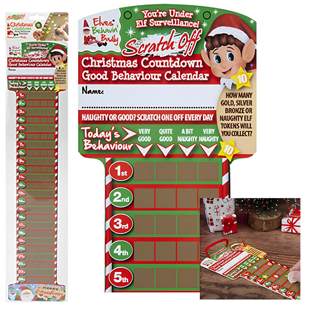 Elf Scratch Off Countdown Advent Calendar - PoundToys