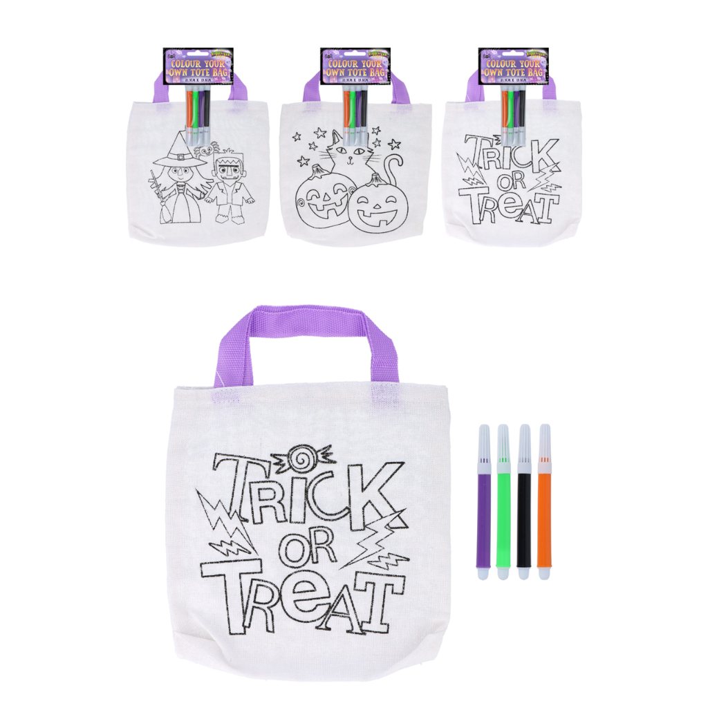 Halloween Colour Your Own Treat Bag 21.9cm x 19.8cm - PoundToys