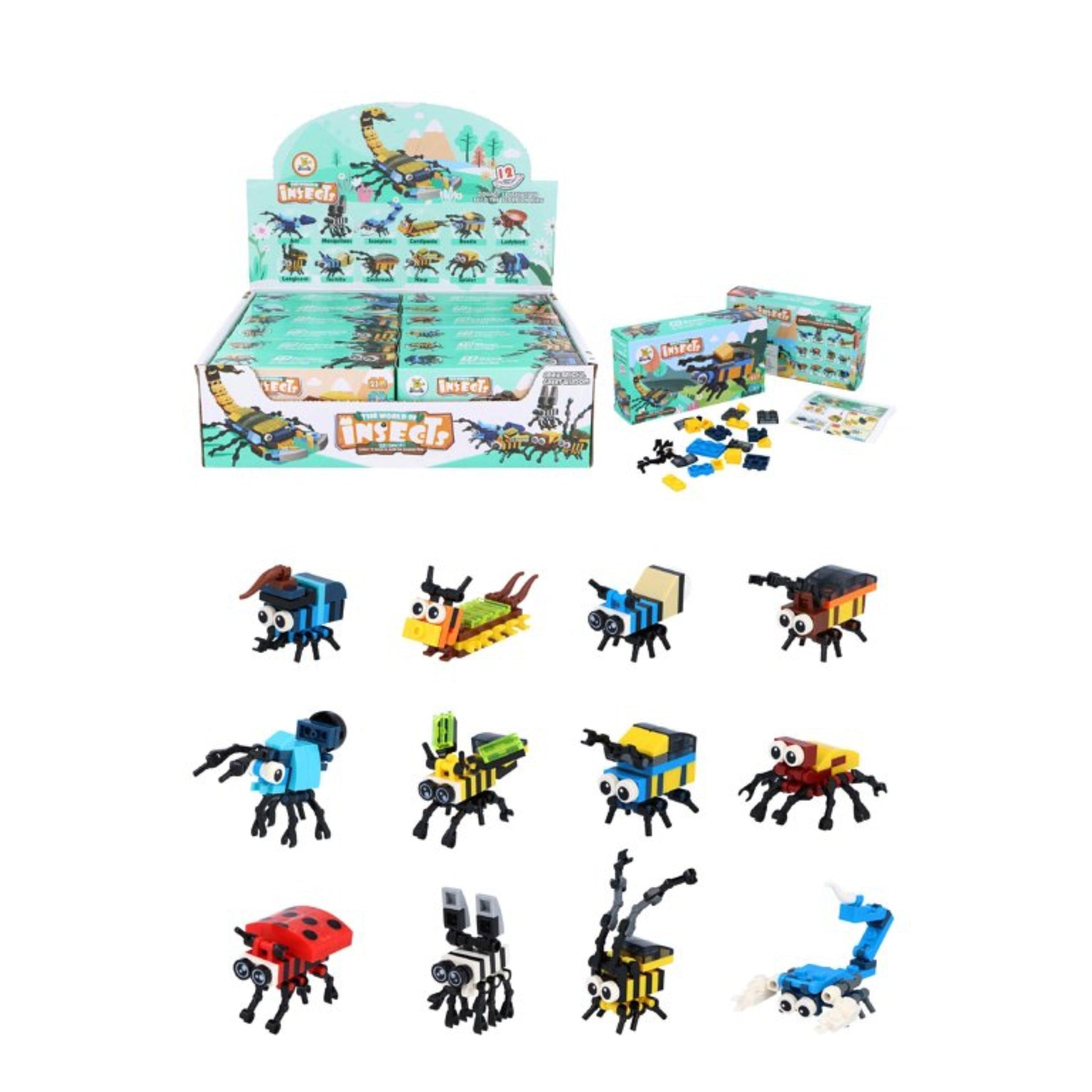 Insect Block Kits 12-in-1 Assorted Designs - PoundToys