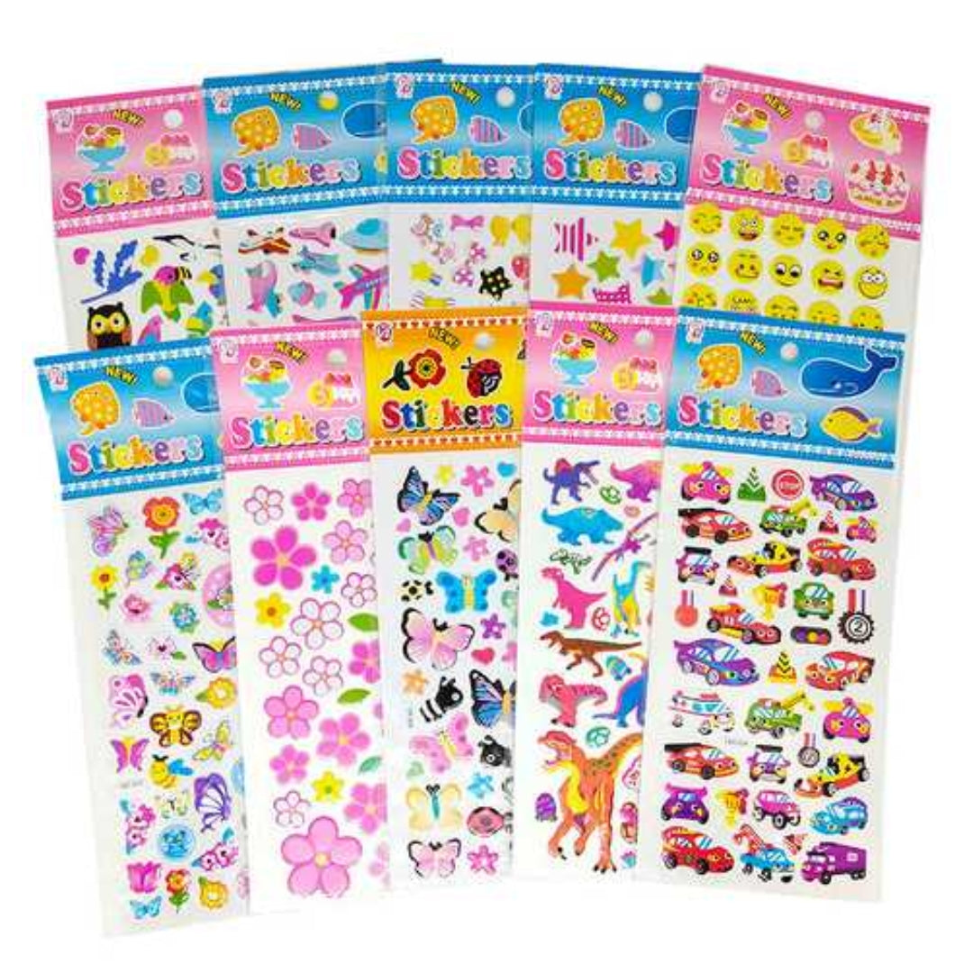 Mixed Pack of Stickers Sheets (20 Assorted Sheets) - PoundToys