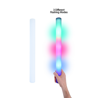 Multi Colour LED Foam Glow Sticks (48cm x 4cm) - PoundToys