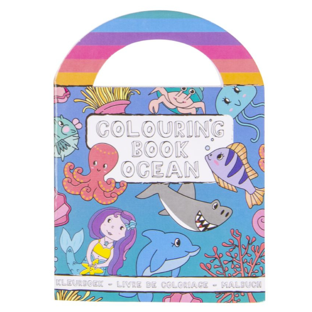 Ocean Colouring Book with Stickers 13 x 9.5cm - PoundToys