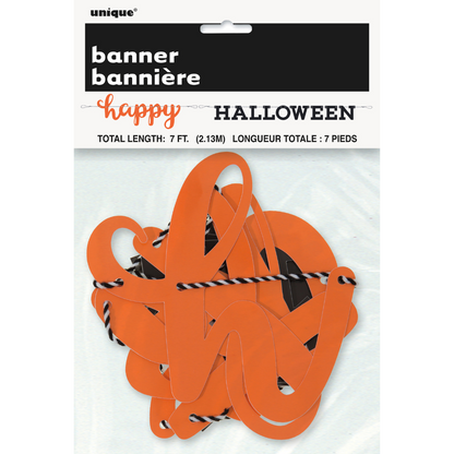 Orange and Black "Happy Halloween" Banner 2pc - PoundToys